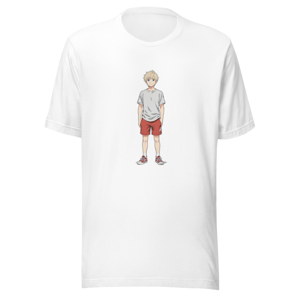 Chris anime character on white unisex tee — Team JCF Play