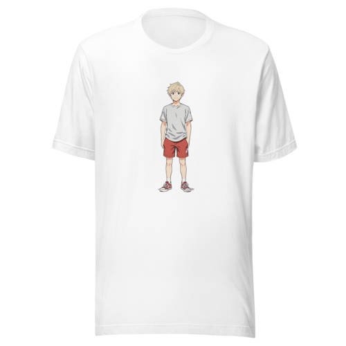 Chris anime character on white unisex tee — Team JCF Play