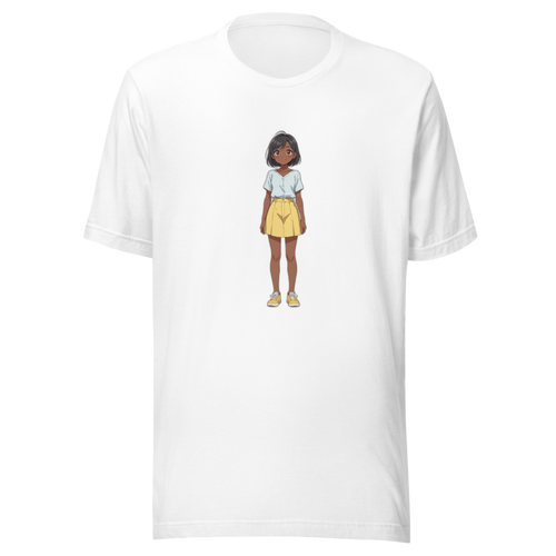 Emma anime character on white unisex tee — Team JCF Play