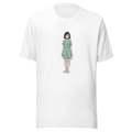 Geetha anime character on white unisex tee — Team JCF Play