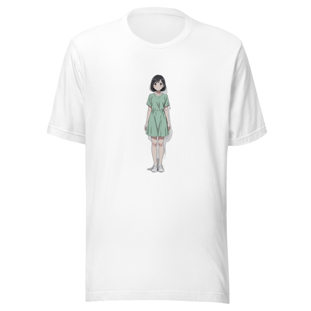 Geetha anime character on white unisex tee — Team JCF Play