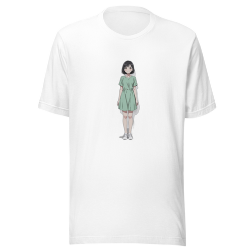 Geetha anime character on white unisex tee — Team JCF Play