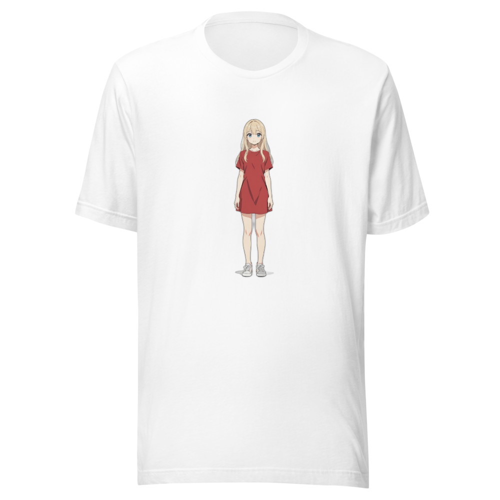 Hilary anime character on white unisex tee — Team JCF Play