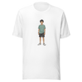 Suresh anime character on white unisex tee — Team JCF Play